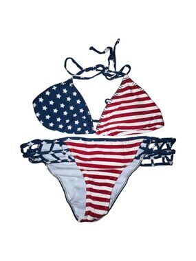 American Flag Bikini Set Stars Stripes Large